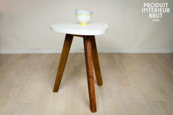Table vintage d appoint Stockholm blanche Table vintage d appoint Stockholm