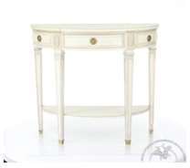 Console demi-lune patinée grise - Directoire Console demi-lune patinée