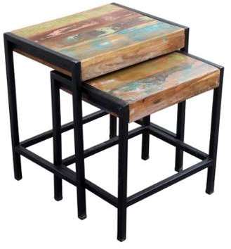 Jeu de 2 tables gigognes - BOMBAY - L 50 x l 35 x