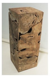 Colonne en Teck massif / H80 x L30 x P30 cm pièce