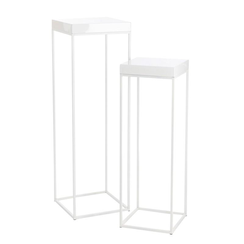 Duo de Sellettes Blanches - WITEA - L 35 x l 35 H
