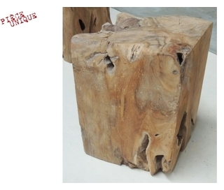 Bout de canapé Teck massif / H40 x L30 x P30 cm pi
