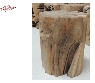 Colonne Teck recyclé massif / H40 x L30 x P30 cm p