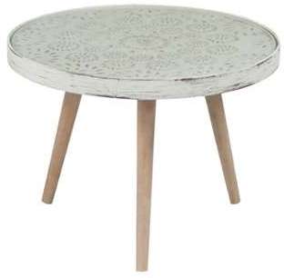 Table dappoint Bois cérusé Blanc - FLUENCE - L 61