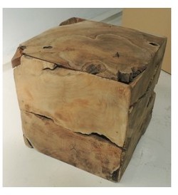 Colonne Teck recyclé massif / H40 x L40 x P40 cm p