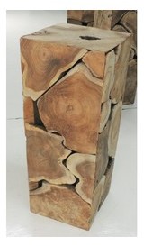 Colonne en Teck massif / H80 x L30 x P30 cm pièce