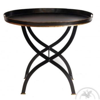 Table dappoint ovale noir brillant - Vatel