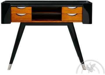 Console design laquée noire et bois - Ernest Console design laquée noire