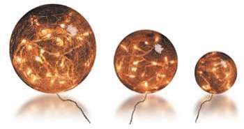 Lot de 3 Boules en Verre Ambre Lot de 3 Boules en Verre Ambre