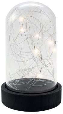 Cloche en verre micro LED 20cm Blanc chaud à piles Cloche en verre micro LED