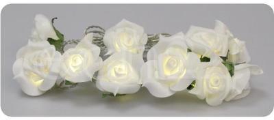 Guirlande lumineuse avec 10 roses, blanc chaud