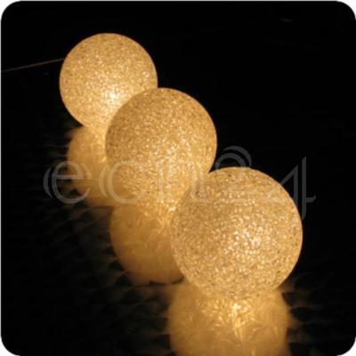 Guirlande lumineuse, 20 boules de décoration, 6 cm