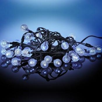 Guirlande solaire 35 LED boules givrées