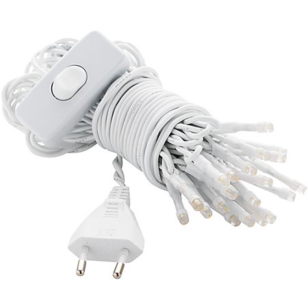 Guirlande lumineuse LED avec prise mâle, blanc, 20