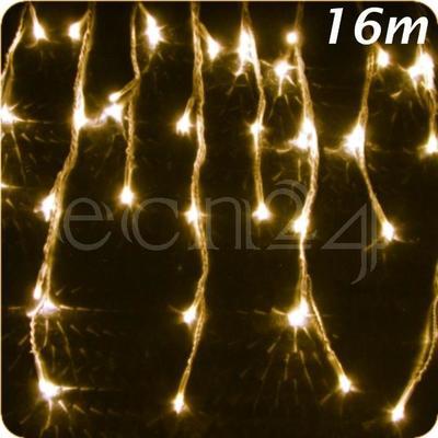 Guirlande stalactite LED 16m, lumière statique bla