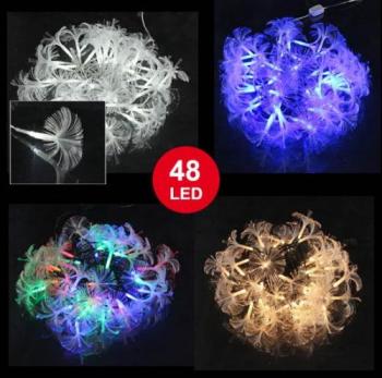 Guirlande bouquet 5 m avec 48 LED fibre optique