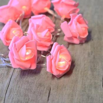 Guirlande Lumineuse Roses Rose Pâle