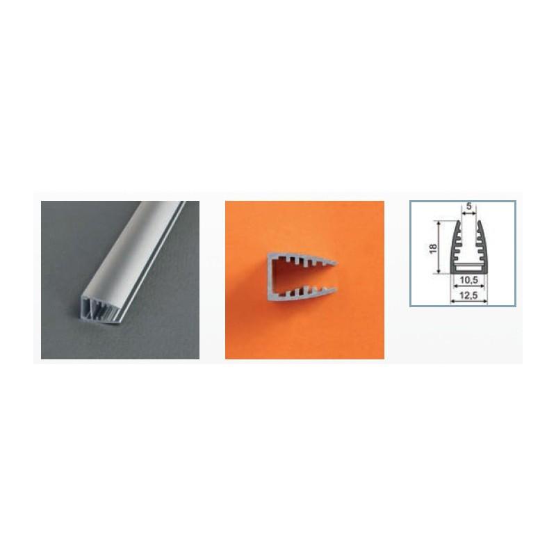 Profilé aluminium anodisé LED GLASS 1000 mm pour b