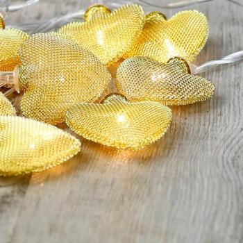 Guirlande Lumineuse Petits Coeurs Or