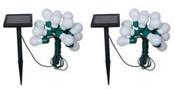 Lot de 2 guirlandes lumineuses solaires 20 LEDS 10 Lot de 2 guirlandes lumineuses