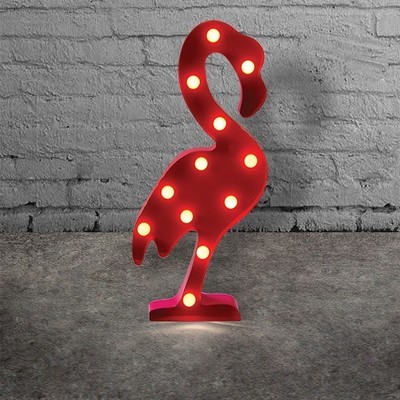 Flamant Rose Lumineux Metal