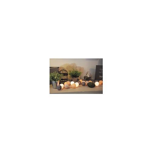 Guirlande lumineuse 20 boules en coton longueur 5m