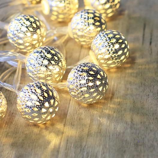 Guirlande Lumineuse Boules Marocaines Argent
