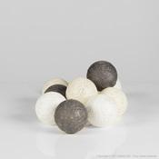 Guirlande lumineuse 10 boules LED en coton tressé longueur Guirlande lumineuse 10 boules
