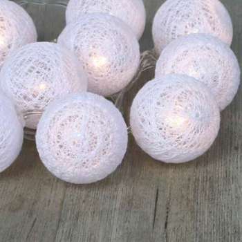 Guirlande Lumineuse Petites Boules Coton Blanc Guirlande Lumineuse Petites