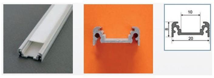 Profilé aluminium LED PLAT 1000 mm pour bandeau LE