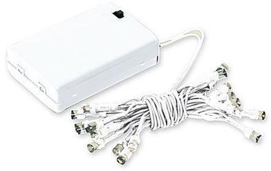 Guirlande lumineuse LED à piles, 20 ampoules, blan