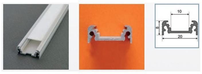 Profilé aluminium LED PLAT 2000 mm pour bandeau LE