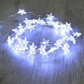 Guirlande Argent 40 Micro LED Etoile Blanc Froid Guirlande Argent 40 Micro