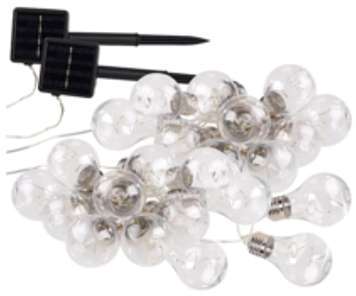 Guirlande lumineuse solaire à LED design ampoule classique Guirlande lumineuse solaire