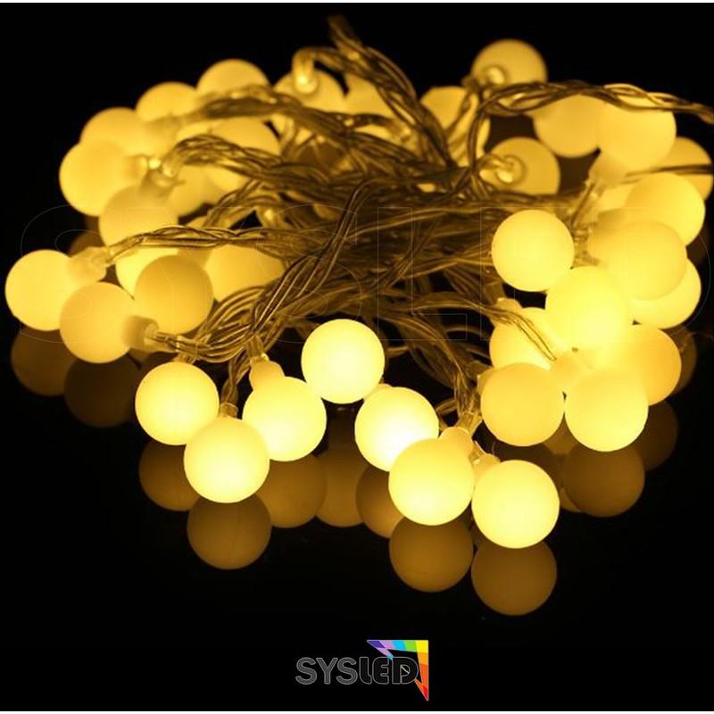 Guirlande LED 10 mètres 100 boules blanc chaud ( g