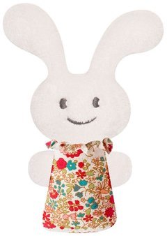 Hochet Pouet Pouet Funny Bunny Fleurs Rouges 12 cm