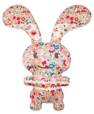 Funny Bunny Doudou Hochet Fleurs Rouges 24 cm