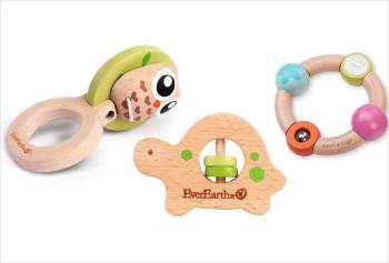 3 jouets en bois bébé EverEarth Attraper Jouer
