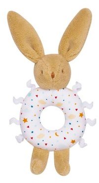 Lapin Hochet Anneau Etoiles 12 cm
