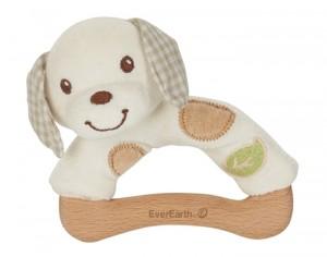 EVEREARTH Hochet Doudou Chien Coton Bio et Bois