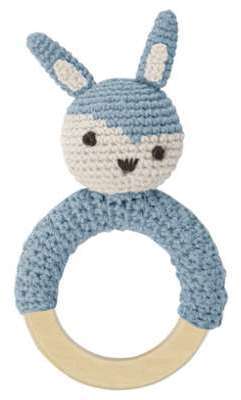 Hochet Lapin en Crochet - Bleu