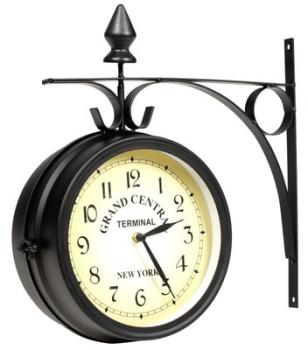VidaXL Horloge de gare retro double face New York