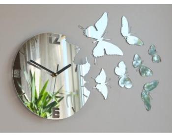 Horloge design verre acrylique miroir Butterfly 30