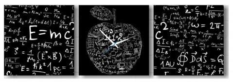 Tableau horloge Apple 105x35 cm