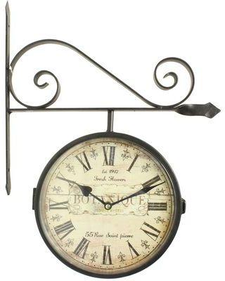 HORLOGE DE GARE ANCIENNE DOUBLE FACE BOTANIQUE 24C