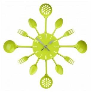 Horloge design murale verte Cooking