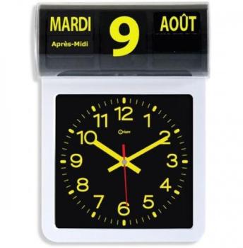 Horloge à date grand affichage indique jour, date,