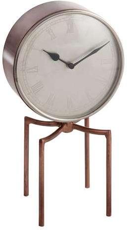 Horloge à poser en métal cuivré