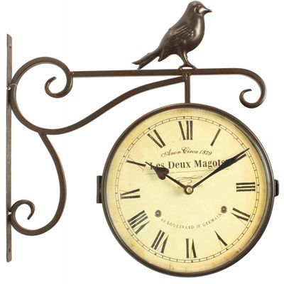 HORLOGE DE GARE ANCIENNE DOUBLE FACE LES DEUX MAGO