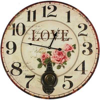 HORLOGE ANCIENNE BALANCIER LOVE 58CM